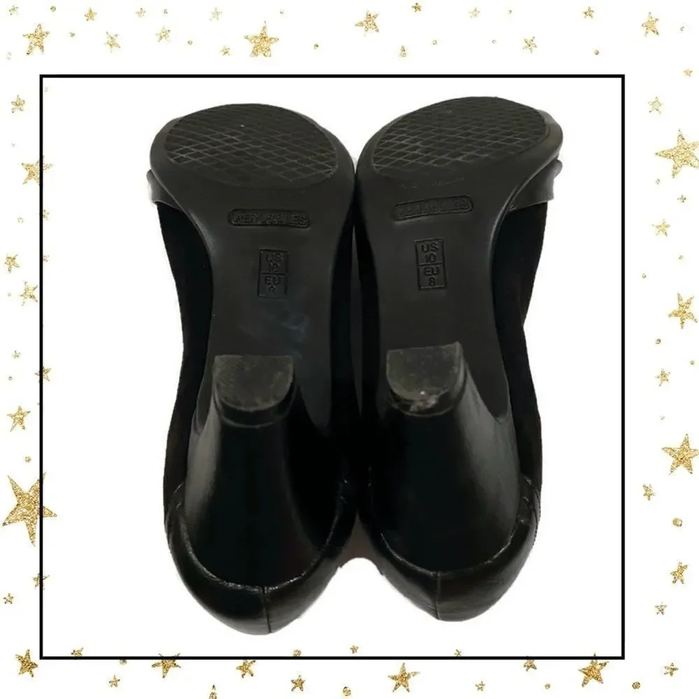 Aerosoles Women’s Black Suede Slip-On Heels 10